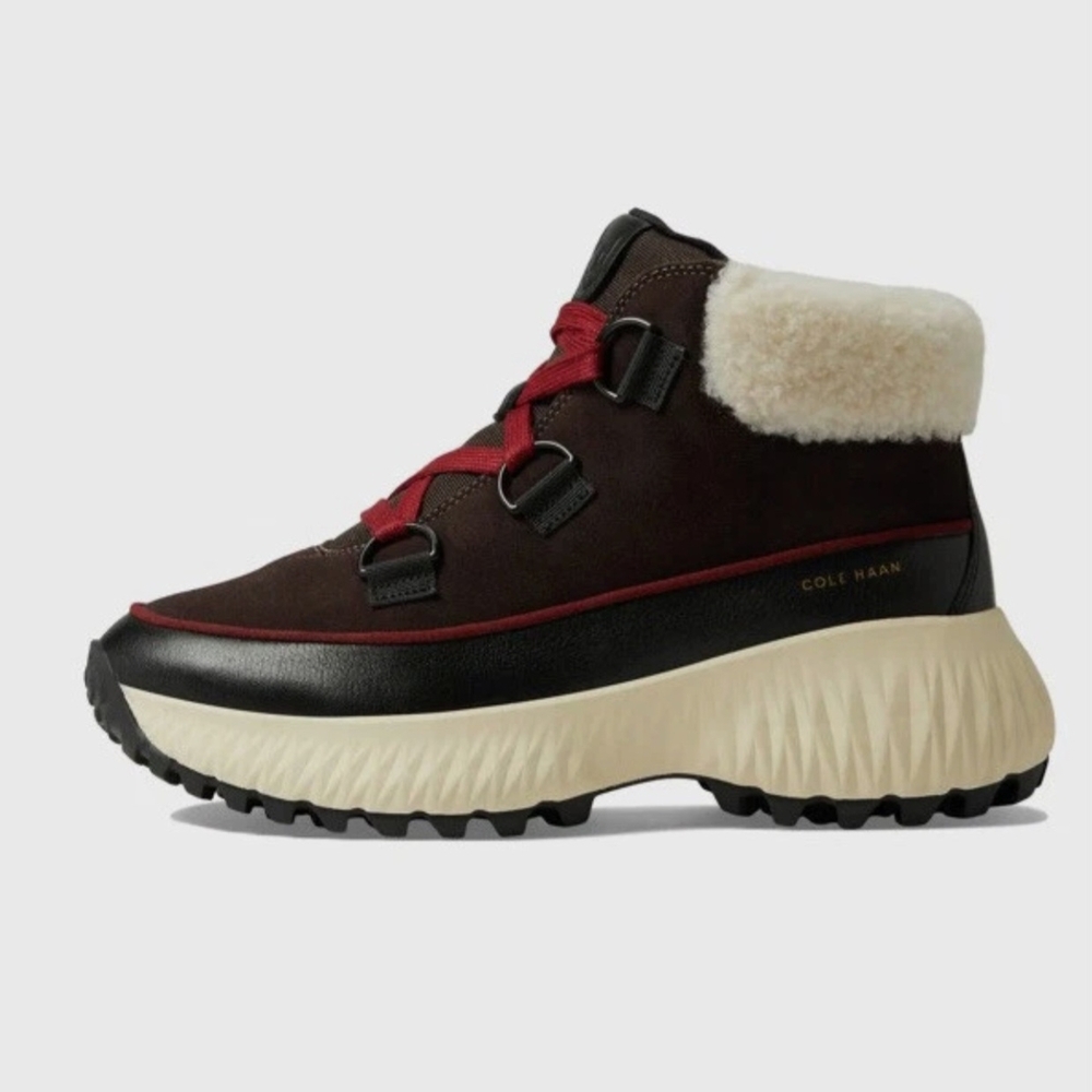 NWOB Cole Haan Zerogrand Flurry Faux Shearling Trimmed Hiker Boot Size 6.5